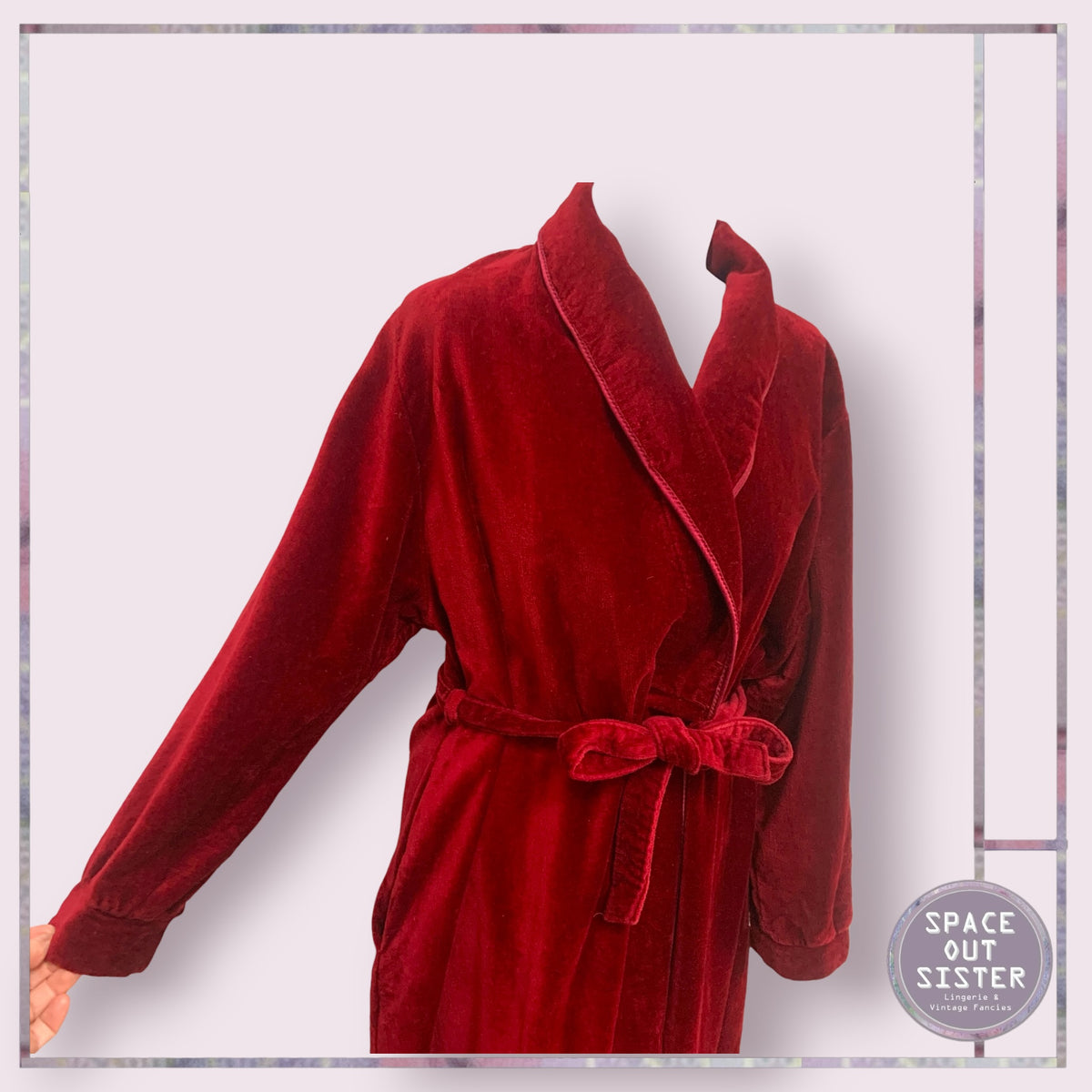 Vintage Cotton Burgundy Robe