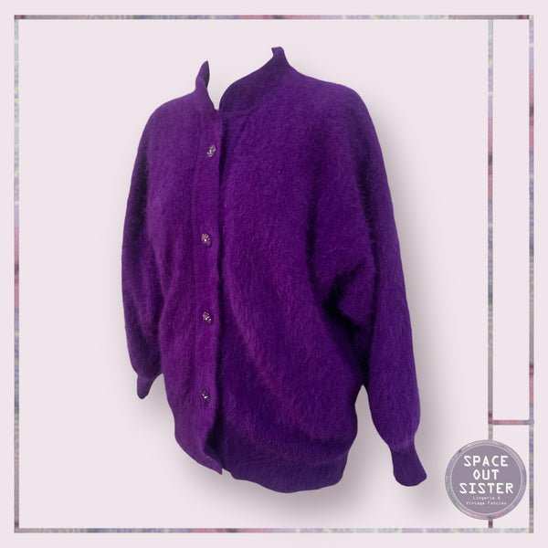 Pre-Loved Deep Purple Cashmere Cardigan