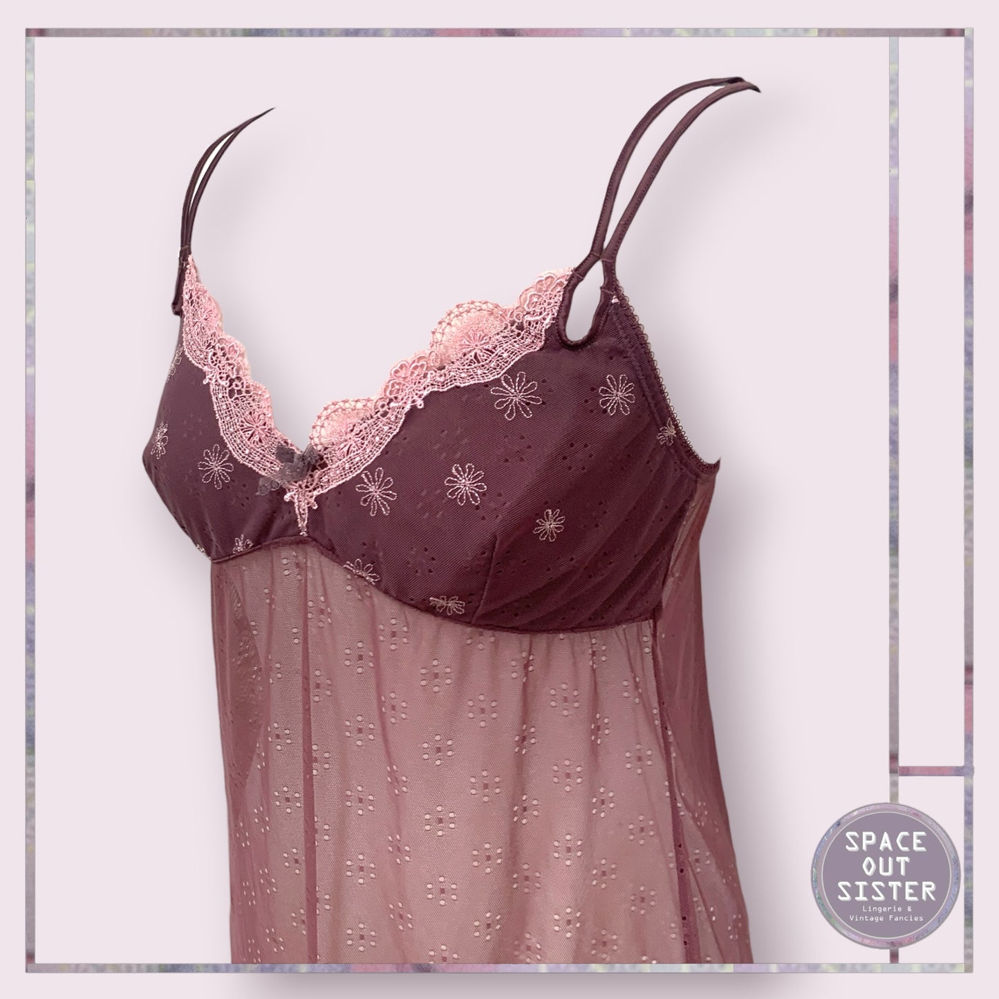 Mauve Short Sheer Nightdress
