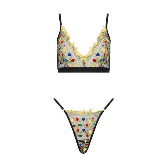 New Jewels & Pearls Embroidered Bralette by Kilo Brava