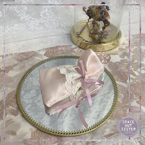 Handmade Satin Lavender Pockets Blush Pink