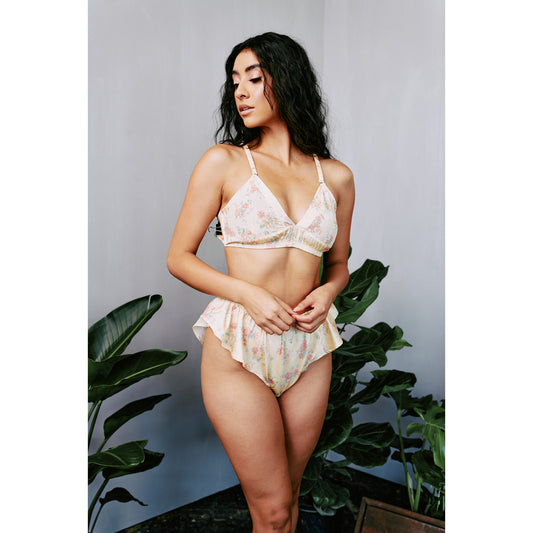 New Vintage Floral Retro Triangle Bralette by Kilo Brava