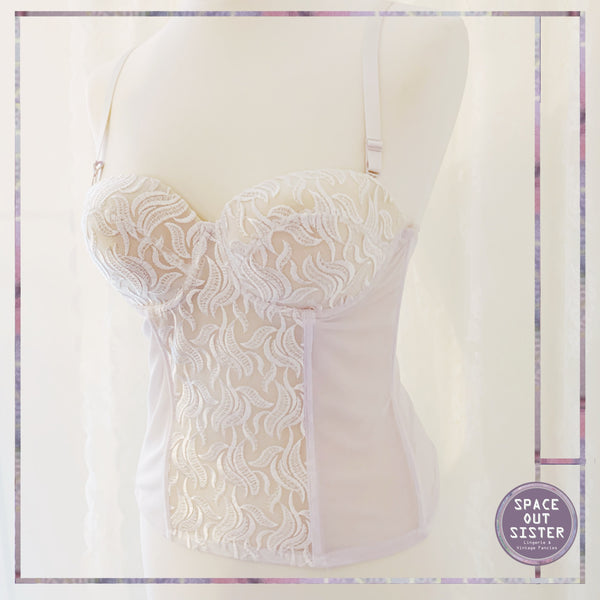 White Embroidered Lace Basque
