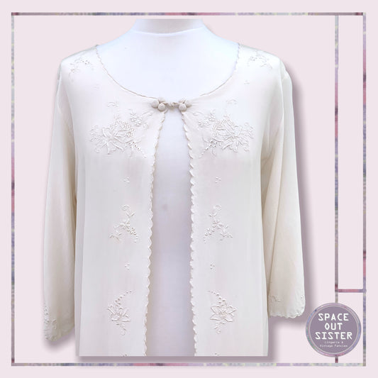Vintage Silk Ivory Robe